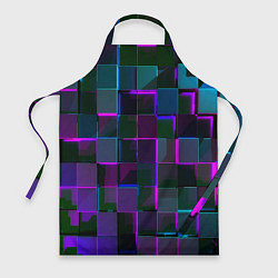 Фартук кулинарный Неоновые линии и кубы, цвет: 3D-принт