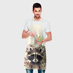 Фартук кулинарный Милый енот в акварельном стиле, цвет: 3D-принт — фото 2