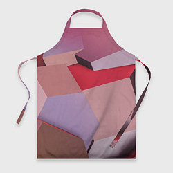 Фартук кулинарный Розовое абстрактное множество кубов, цвет: 3D-принт