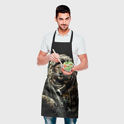 Фартук кулинарный Лев боец спецназа, цвет: 3D-принт — фото 2