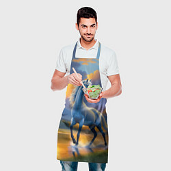 Фартук кулинарный Белая лошадь на рассвете, цвет: 3D-принт — фото 2