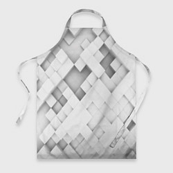 Фартук кулинарный Серые кубы на белом, цвет: 3D-принт