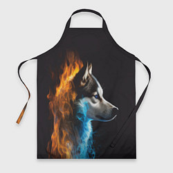Фартук кулинарный Голова волка Стихия огня, цвет: 3D-принт