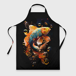 Фартук кулинарный Золотая рыбка с изумрудной чешуей, цвет: 3D-принт
