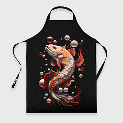 Фартук кулинарный Сказочная рыбка белый дракон, цвет: 3D-принт