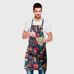 Фартук кулинарный Разноцветные завитки, цвет: 3D-принт — фото 2