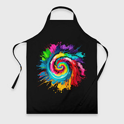 Фартук кулинарный Тай-дай разноцветная спираль, цвет: 3D-принт