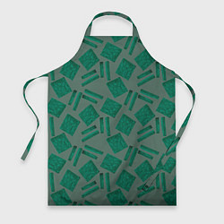 Фартук кулинарный Зеленые акварельные мазки, цвет: 3D-принт