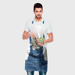 Фартук кулинарный Котенок в кармане комбинезона, цвет: 3D-принт — фото 2