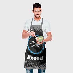 Фартук кулинарный Exeed в стиле Top Gear со следами шин на фоне, цвет: 3D-принт — фото 2
