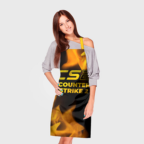 Фартук Counter Strike 2 - gold gradient / 3D-принт – фото 3