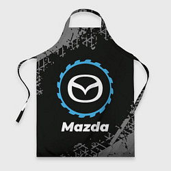 Фартук кулинарный Mazda в стиле Top Gear со следами шин на фоне, цвет: 3D-принт