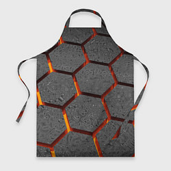 Фартук кулинарный Металлические плиты и лава, цвет: 3D-принт