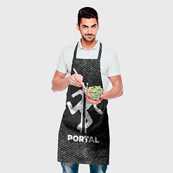 Фартук кулинарный Portal с потертостями на темном фоне, цвет: 3D-принт — фото 2