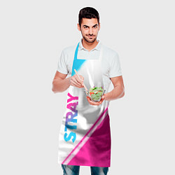 Фартук кулинарный Stray neon gradient style: надпись, символ, цвет: 3D-принт — фото 2