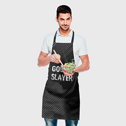 Фартук кулинарный Goblin Slayer glitch на темном фоне: символ сверху, цвет: 3D-принт — фото 2