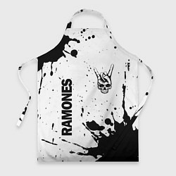Фартук кулинарный Ramones и рок символ на светлом фоне, цвет: 3D-принт