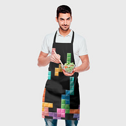 Фартук кулинарный Тетрис падающие блоки, цвет: 3D-принт — фото 2