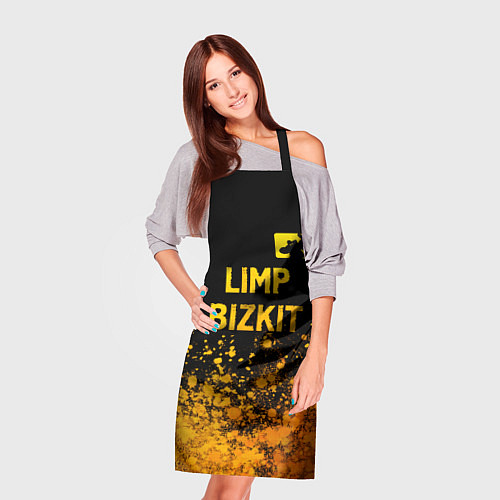 Фартук Limp Bizkit - gold gradient: символ сверху / 3D-принт – фото 3