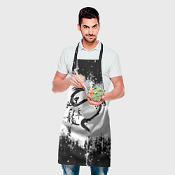 Фартук кулинарный Японский дракон с иероглифами, цвет: 3D-принт — фото 2