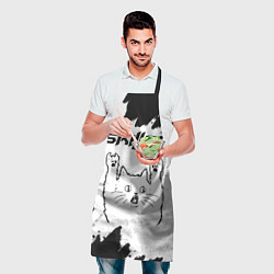 Фартук кулинарный Skillet рок кот на светлом фоне, цвет: 3D-принт — фото 2