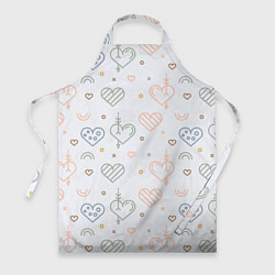 Фартук кулинарный Lovely hearts, цвет: 3D-принт