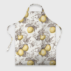 Фартук кулинарный Лимоны - винтаж графика: паттерн, цвет: 3D-принт