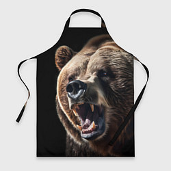 Фартук кулинарный Бурый медведь рычит, цвет: 3D-принт