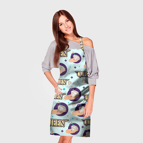 Фартук Королева - надпись с алмазом и звездами / 3D-принт – фото 3