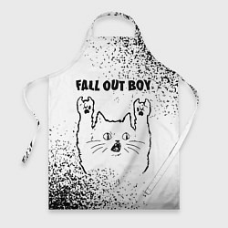 Фартук Fall Out Boy рок кот на светлом фоне