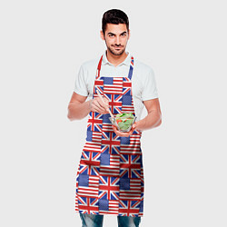 Фартук кулинарный Флаги США и Англии, цвет: 3D-принт — фото 2