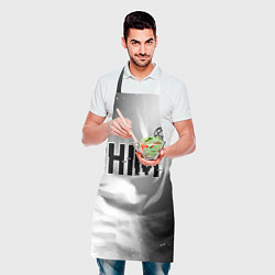 Фартук кулинарный HIM glitch на светлом фоне: символ сверху, цвет: 3D-принт — фото 2