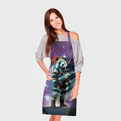 Фартук кулинарный Панда бравый космонавт - нейросеть, цвет: 3D-принт — фото 2
