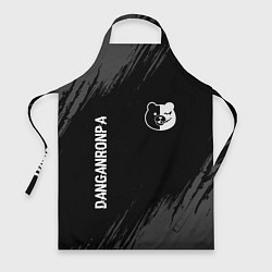 Фартук кулинарный Danganronpa glitch на темном фоне: надпись, символ, цвет: 3D-принт