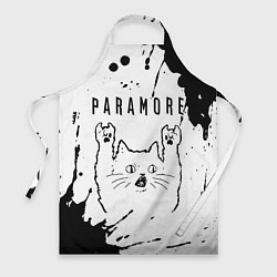 Фартук кулинарный Paramore рок кот на светлом фоне, цвет: 3D-принт