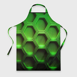 Фартук кулинарный Объемные зеленые соты, цвет: 3D-принт