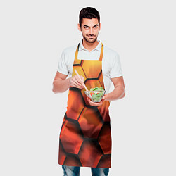 Фартук кулинарный Объемные оранжевые плиты, цвет: 3D-принт — фото 2