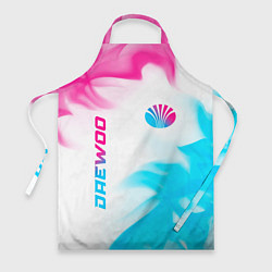 Фартук кулинарный Daewoo neon gradient style: надпись, символ, цвет: 3D-принт