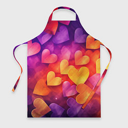 Фартук кулинарный Разноцветные сердечки, цвет: 3D-принт