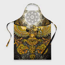 Фартук кулинарный Золотой орёл - славянский орнамент, цвет: 3D-принт