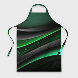 Фартук кулинарный Black green line, цвет: 3D-принт