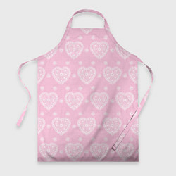 Фартук кулинарный Розовое кружево сердечки, цвет: 3D-принт