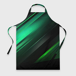 Фартук кулинарный Black green abstract, цвет: 3D-принт