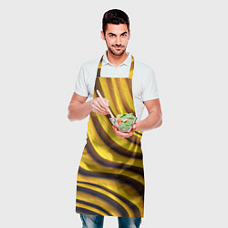 Фартук кулинарный Желтые абстрактные полосы, цвет: 3D-принт — фото 2
