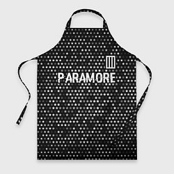 Фартук кулинарный Paramore glitch на темном фоне: символ сверху, цвет: 3D-принт