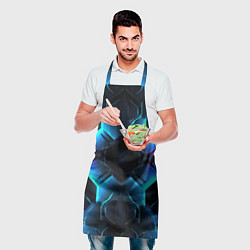 Фартук кулинарный Неоновые синие плиты, цвет: 3D-принт — фото 2