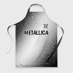 Фартук кулинарный Metallica glitch на светлом фоне: символ сверху, цвет: 3D-принт