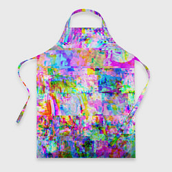 Фартук кулинарный Яркий неоновый абстрактный Glitch, цвет: 3D-принт