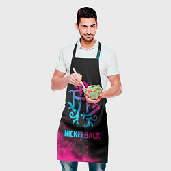 Фартук кулинарный Nickelback - neon gradient, цвет: 3D-принт — фото 2