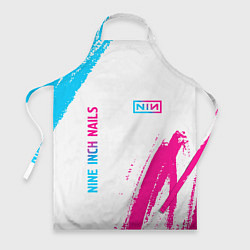 Фартук кулинарный Nine Inch Nails neon gradient style: надпись, симв, цвет: 3D-принт